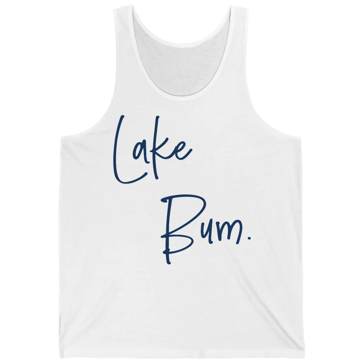 Lake Bum Script Design Tank in White
