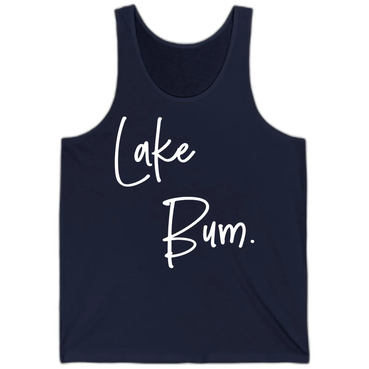 Lake Bum Script Design Tank in Navy