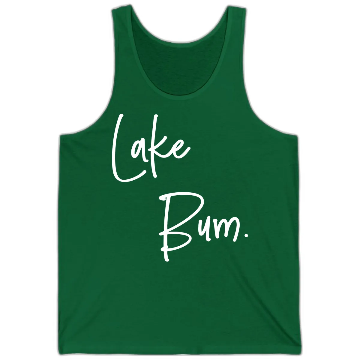 Lake Bum Script Design Tank in Kelly