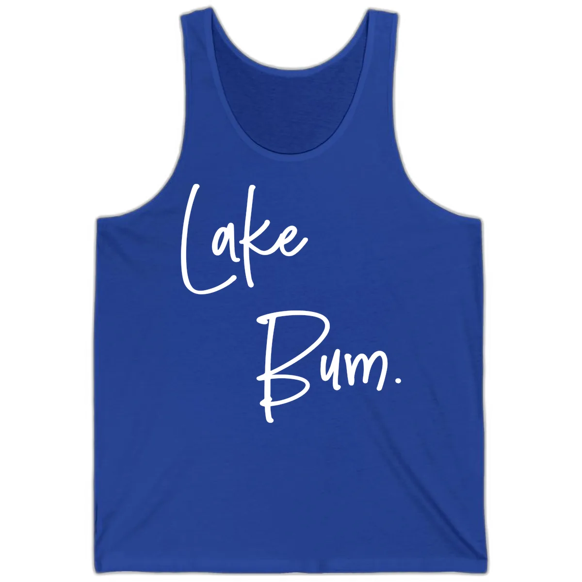 Lake Bum Script Design Tank in True Royal