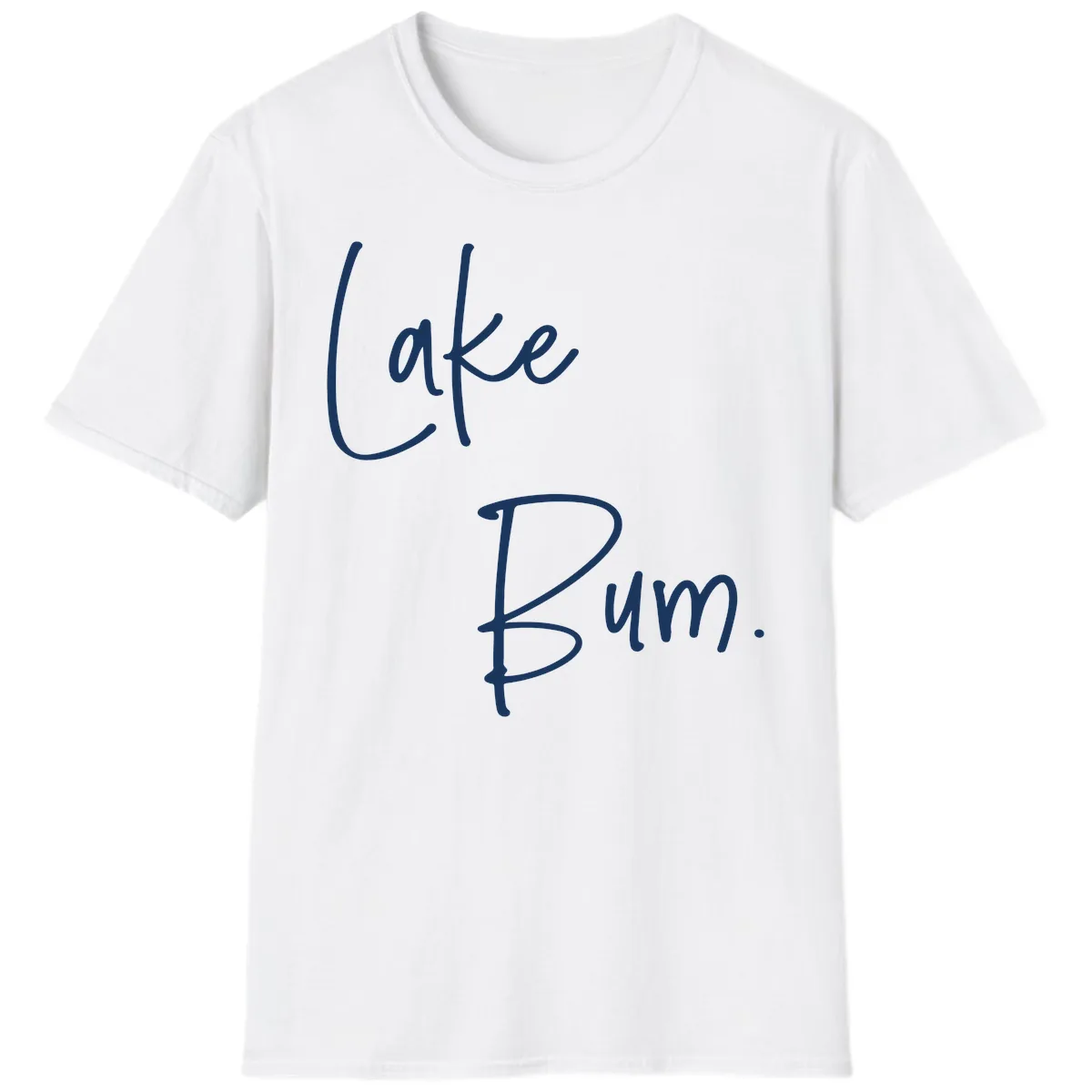 Lake Bum Script Design T-Shirt in White