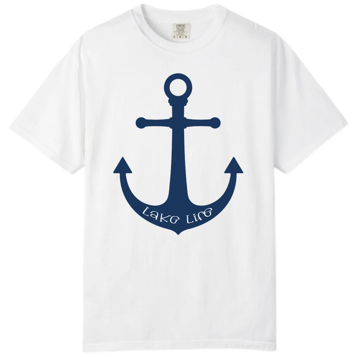 Lake Life Anchor Design Comfort Color in White