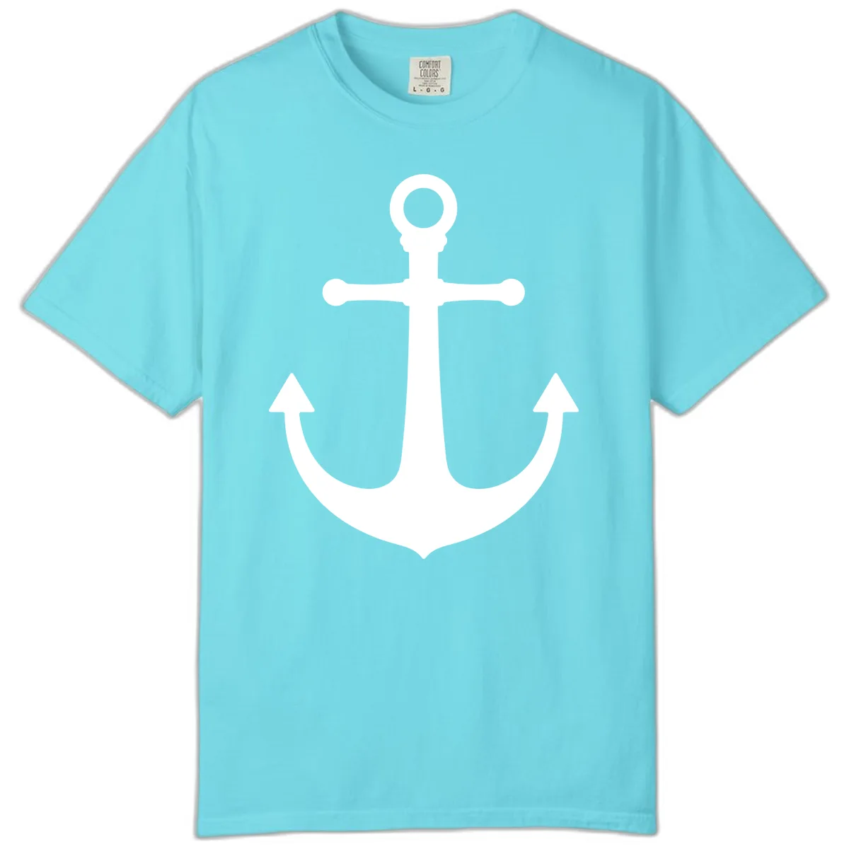 Lake Life Anchor Design Comfort Color in Lagoon Blue