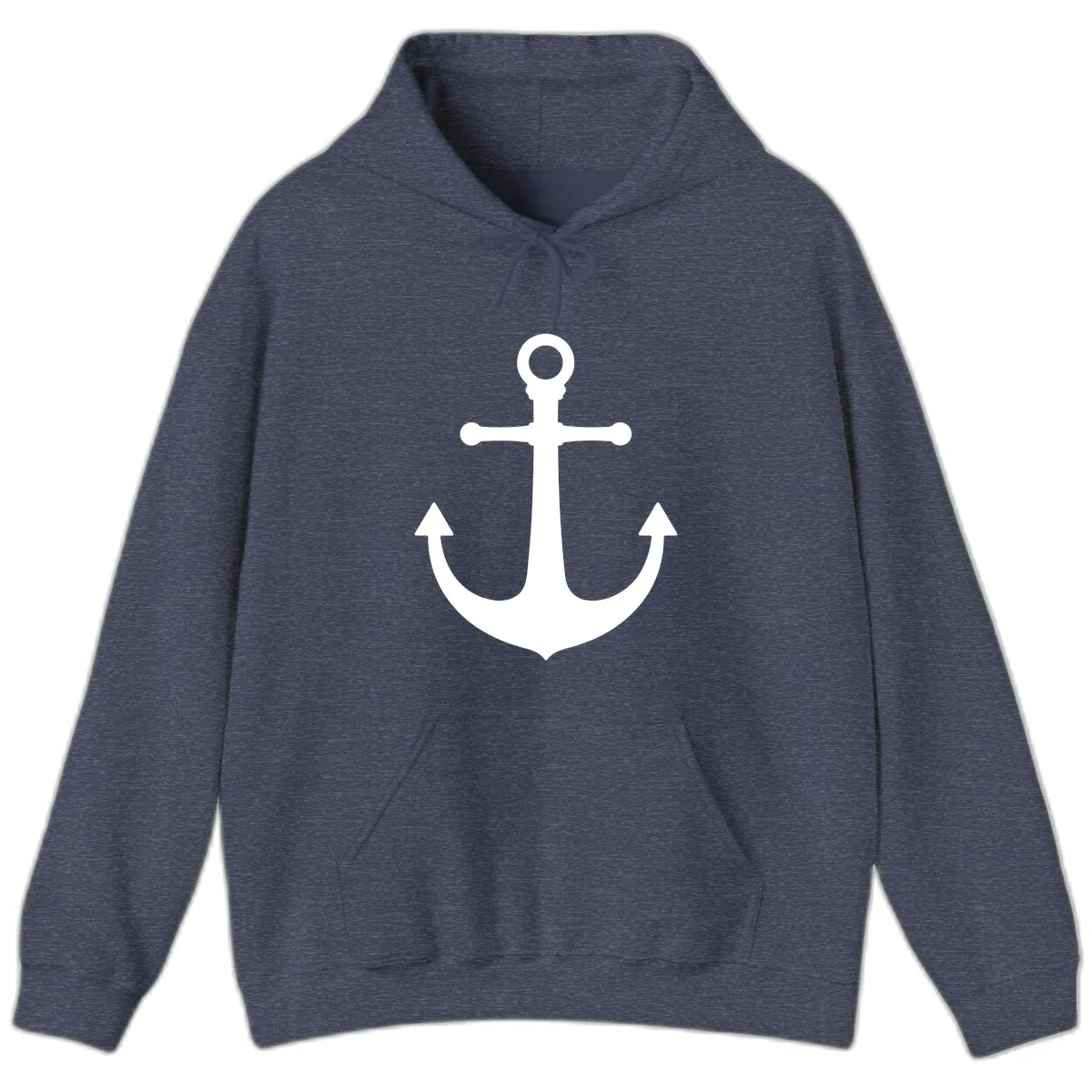 Lake Life Anchor Design Hoodie in Heather Sport Dark Navy