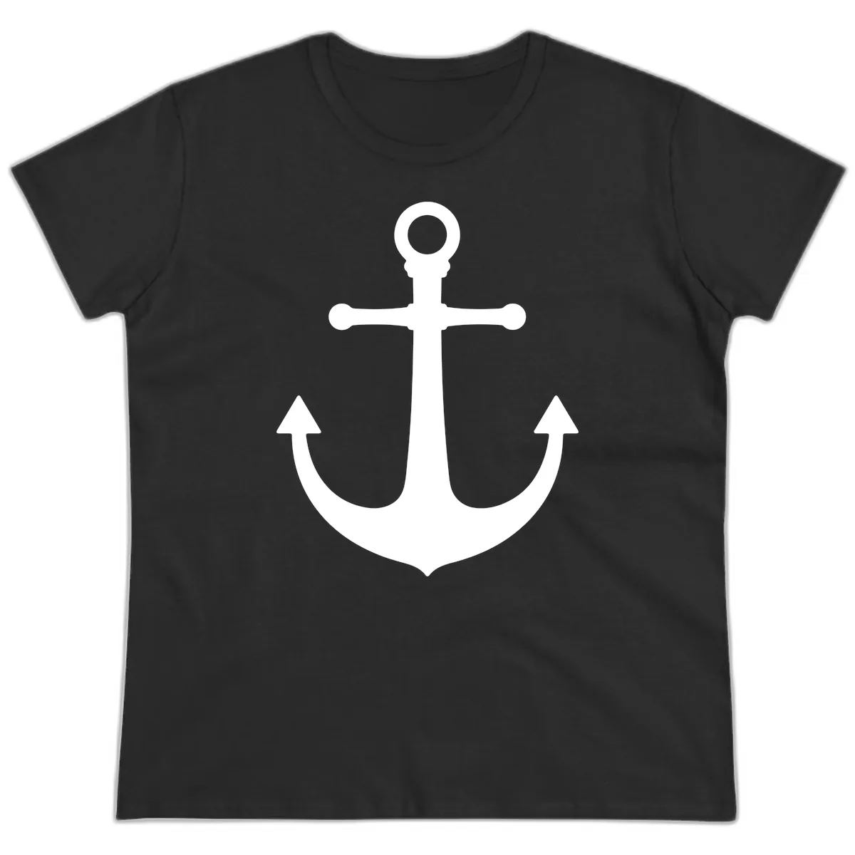 Lake Life Anchor Design Ladies Tee in Black