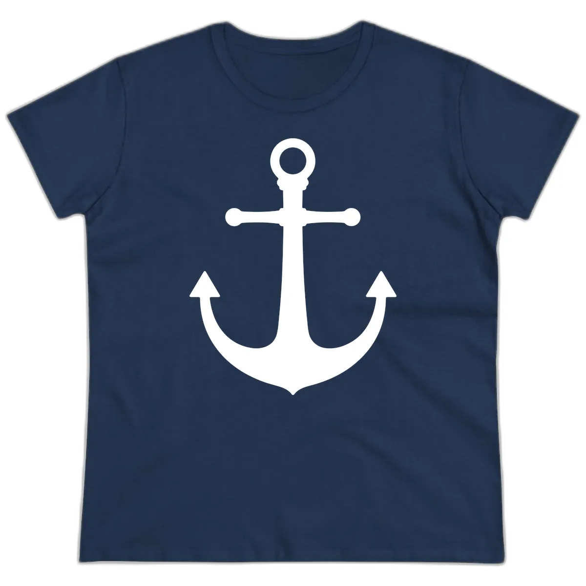 Lake Life Anchor Design Ladies Tee in Navy
