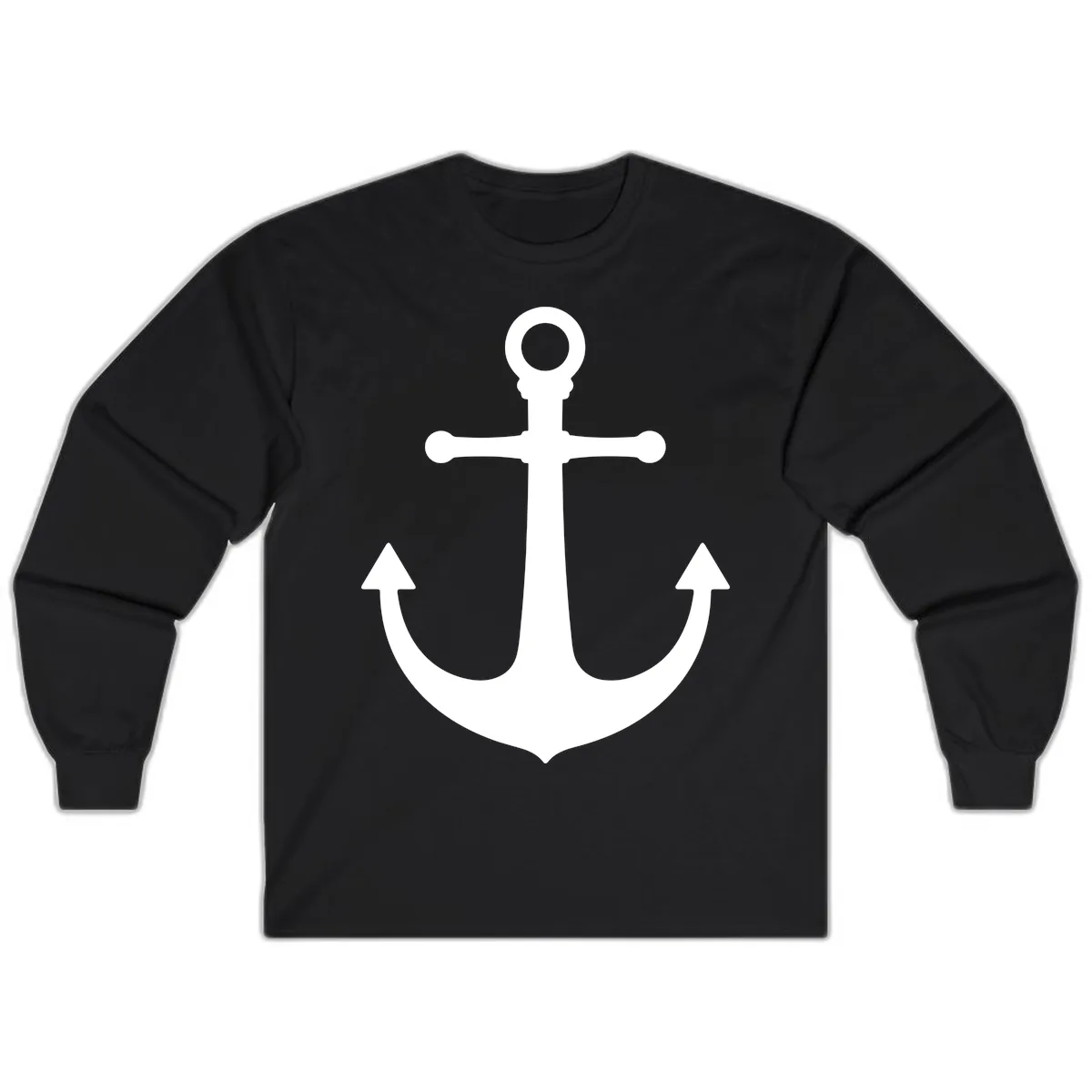 Lake Life Anchor Design Long Sleeve in Black
