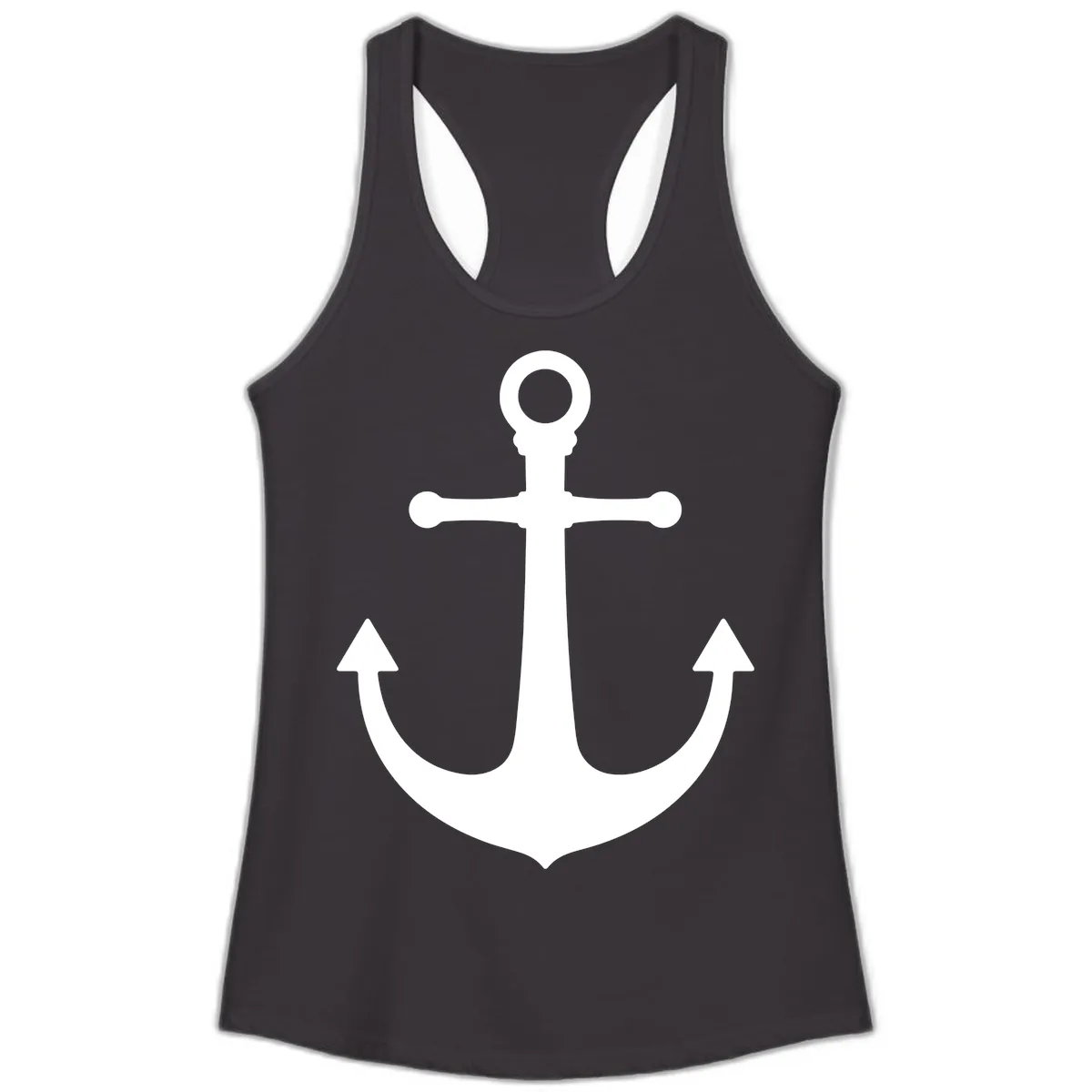 Lake Life Anchor Design Ladies Tank in Black