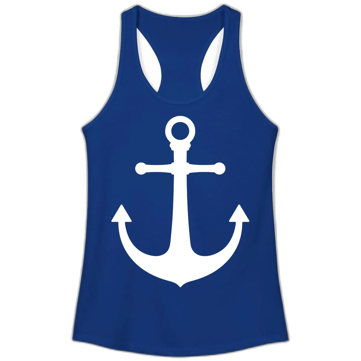 Lake Life Anchor Design Ladies Tank in Solid Royal