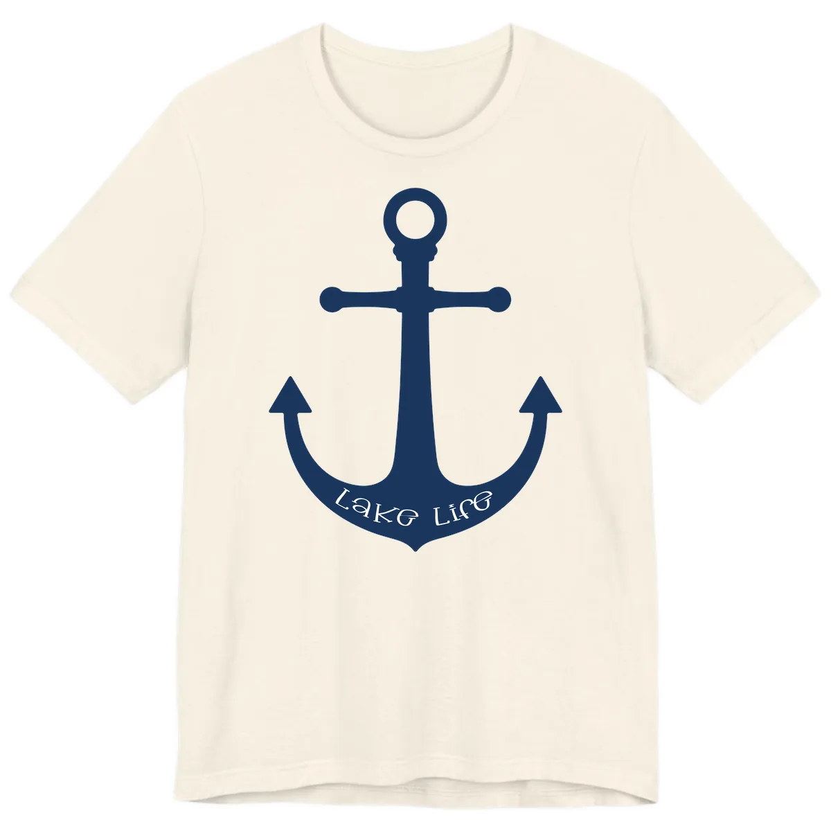 Lake Life Anchor Design Premium T-Shirt in Natural