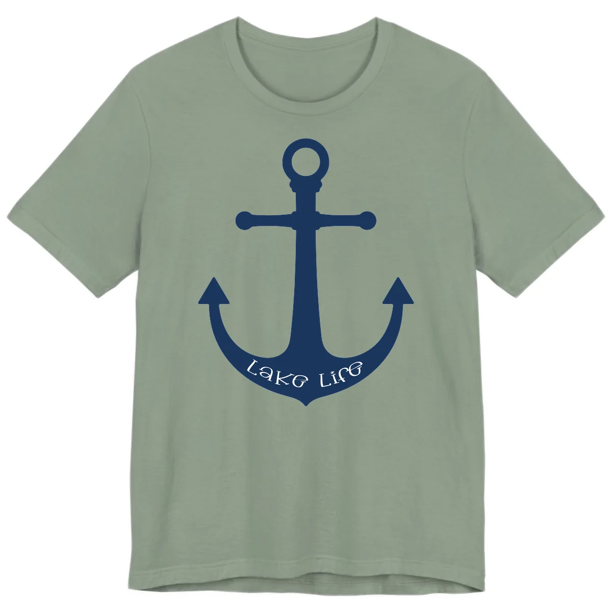 Lake Life Anchor Design Premium T-Shirt in Sage