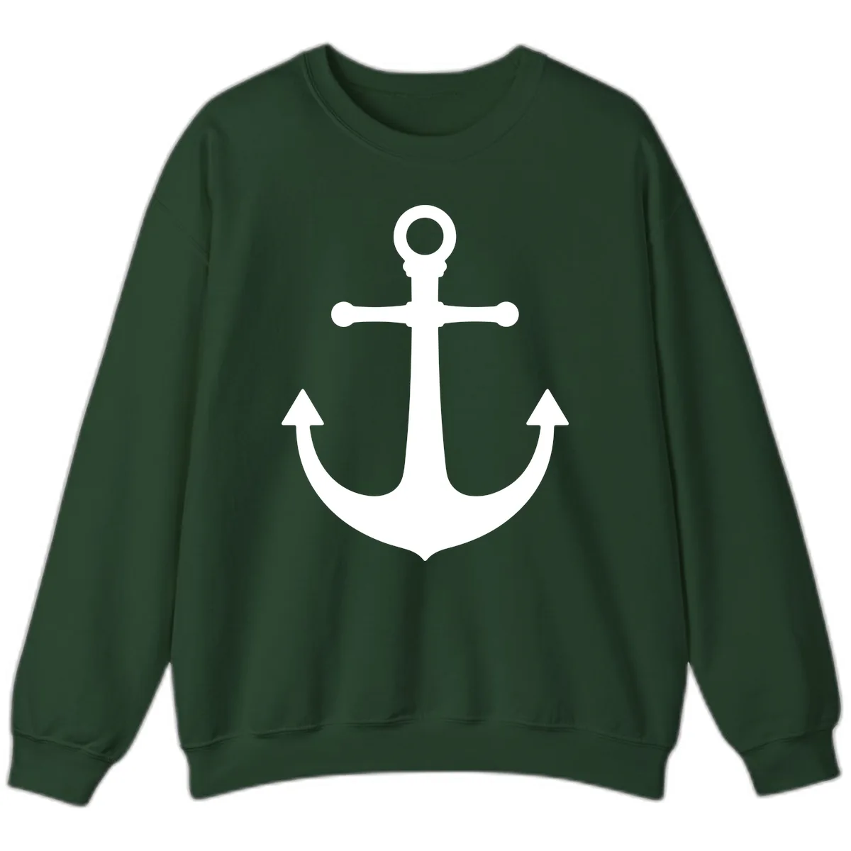 Lake Life Anchor Design Sweatshirt in Forest Green