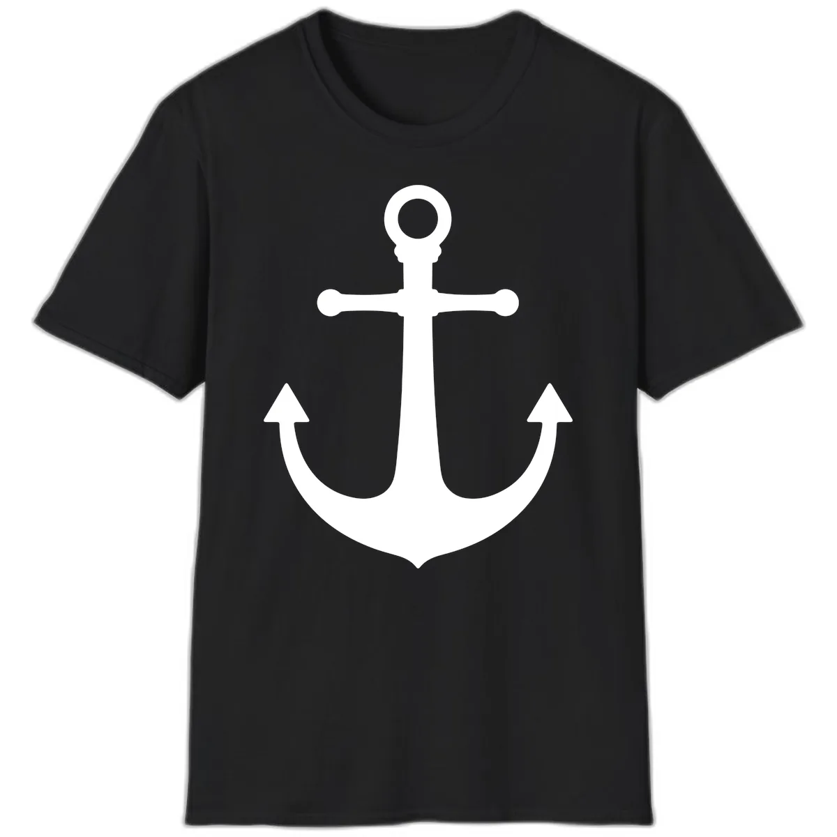 Lake Life Anchor Design T-Shirt in Black