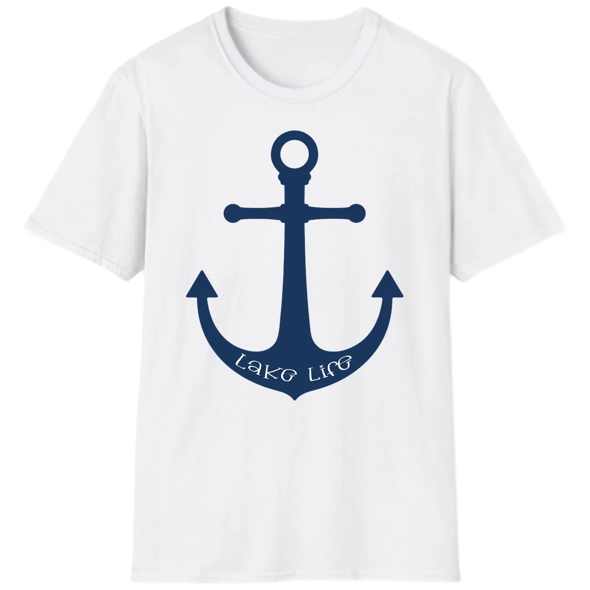 Lake Life Anchor Design T-Shirt in White