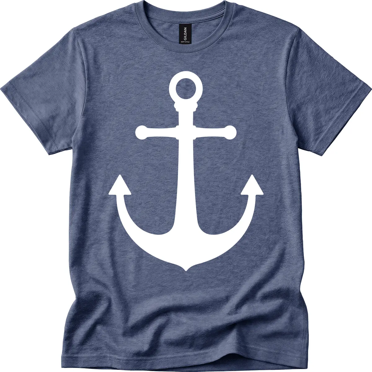 Lake Life Anchor Design T-Shirt in Heather Navy