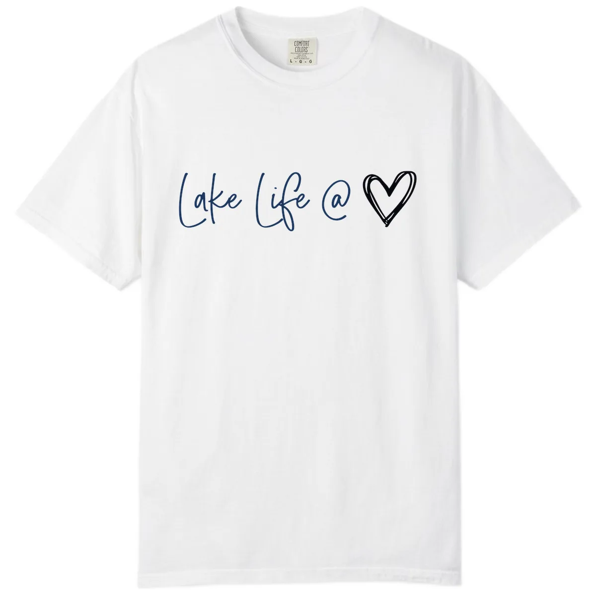 Lake Life Heart Comfort Color in White