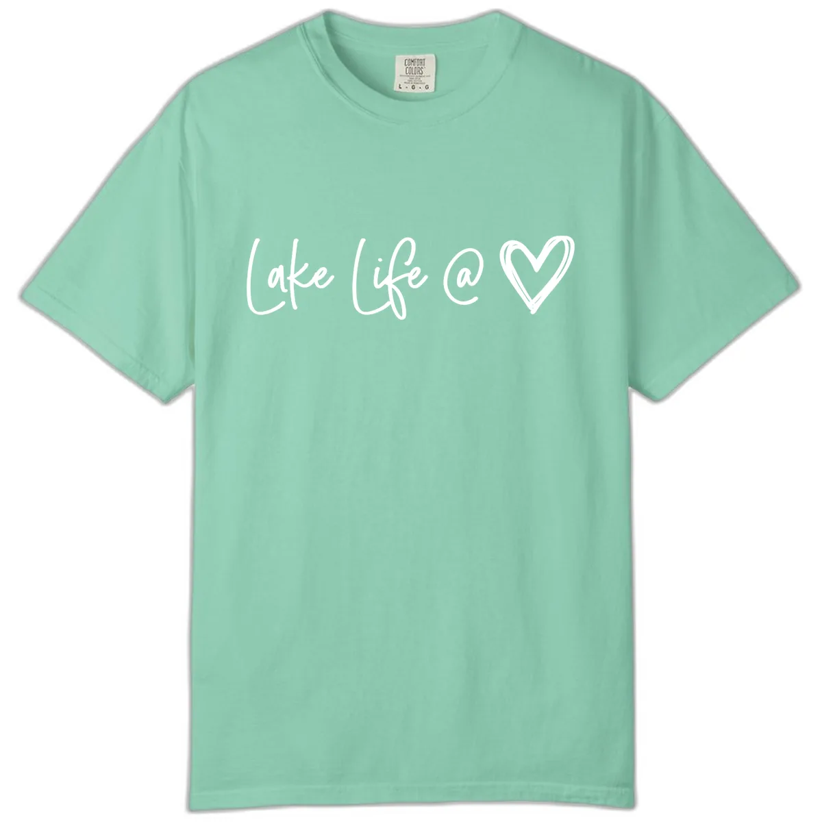 Lake Life Heart Comfort Color in Island Reef