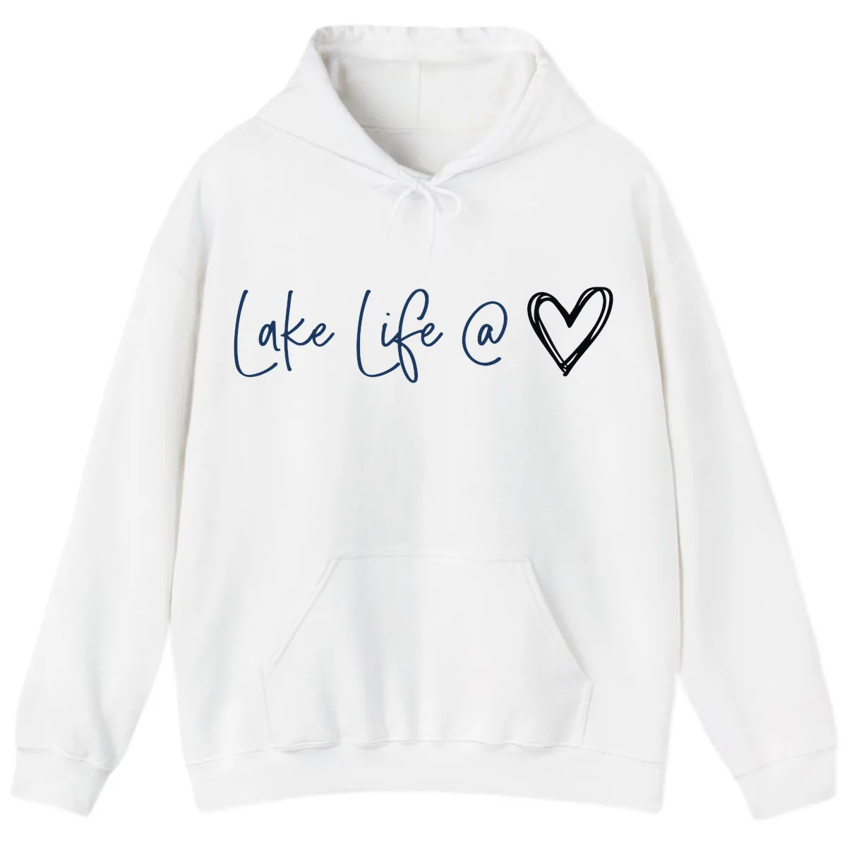 Lake Life Heart Hoodie in White