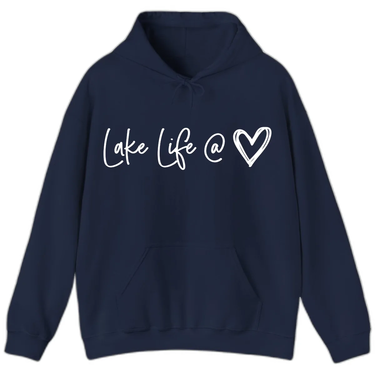 Lake Life Heart Hoodie in Navy