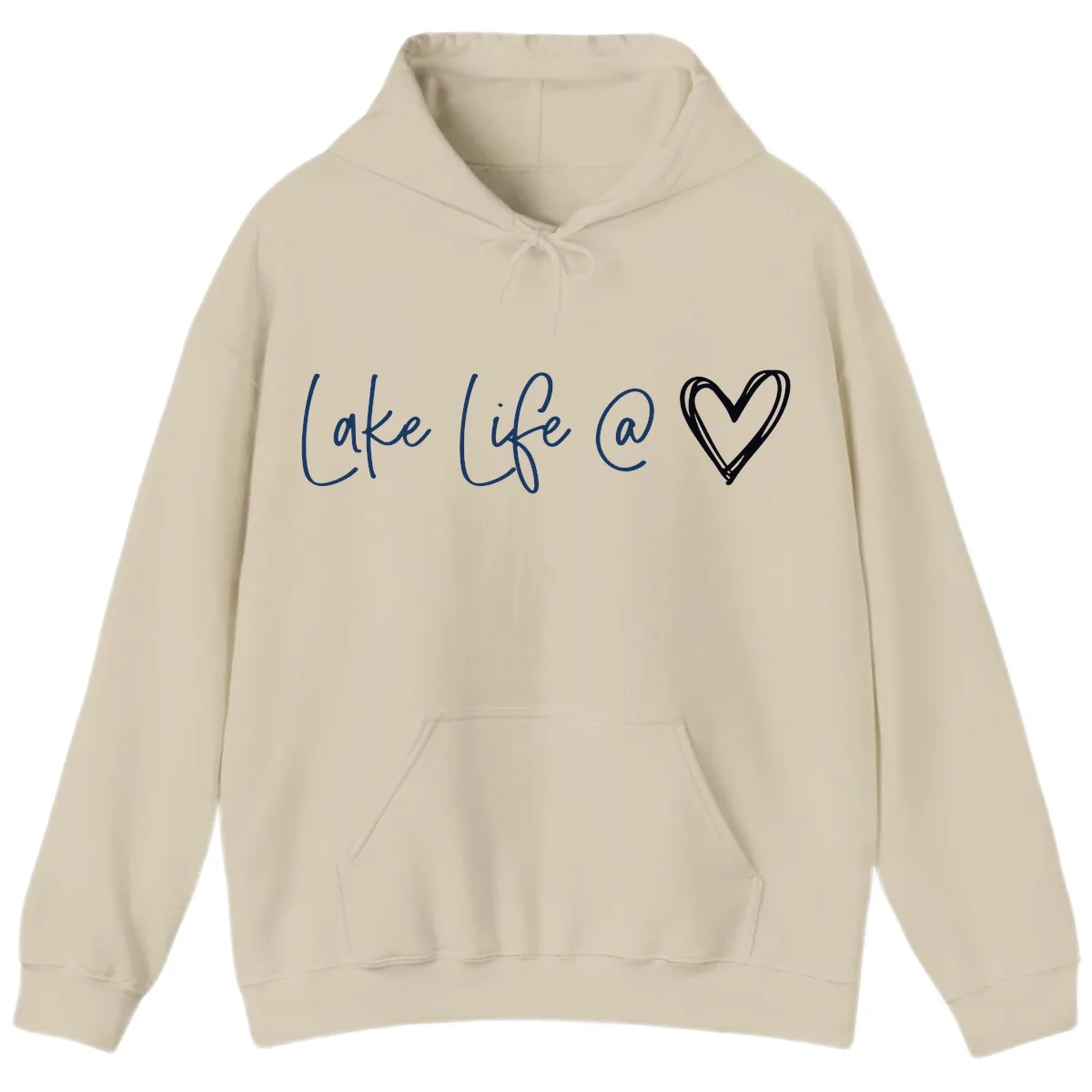 Lake Life Heart Hoodie in Sand