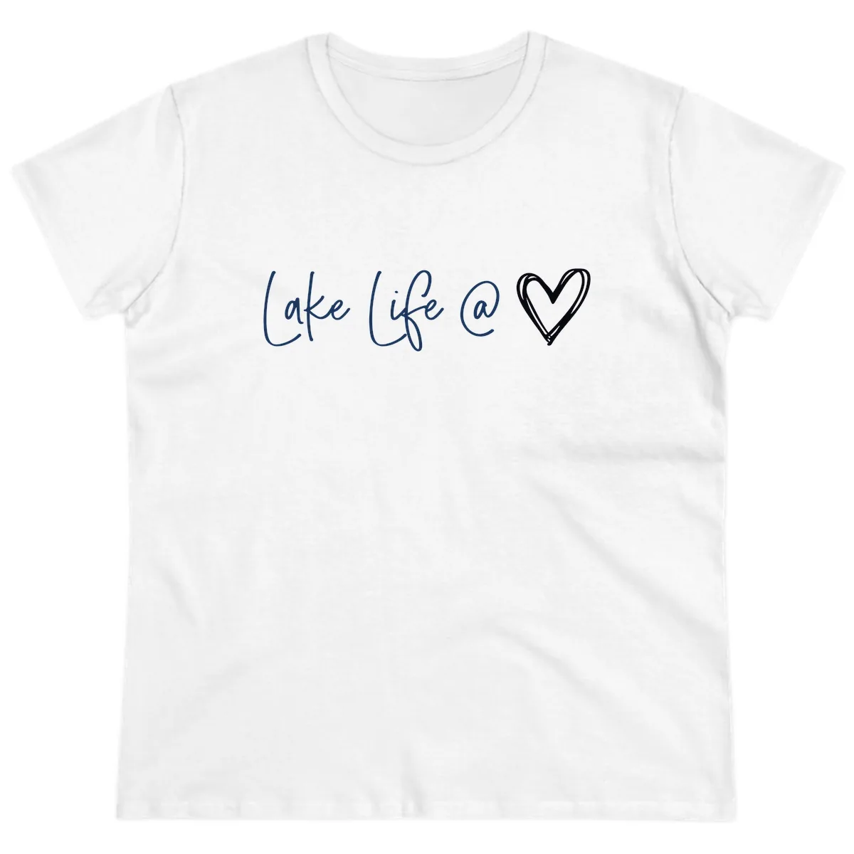 Lake Life Heart Ladies Tee in White