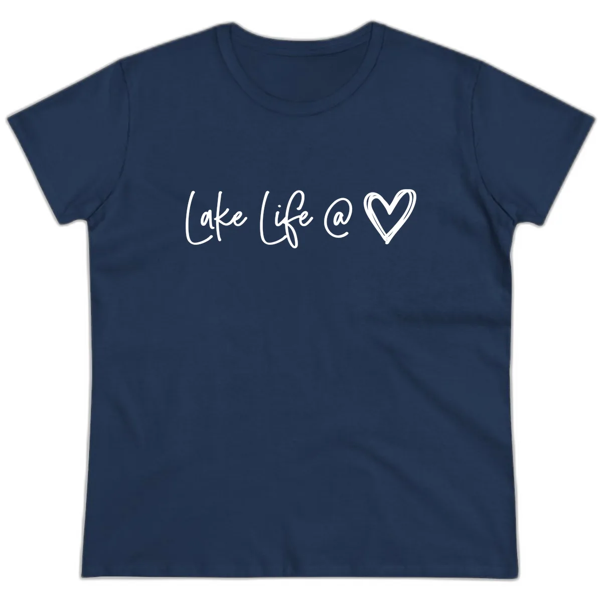 Lake Life Heart Ladies Tee in Navy