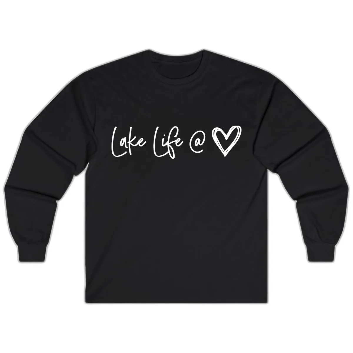 Lake Life Heart Long Sleeve in Black