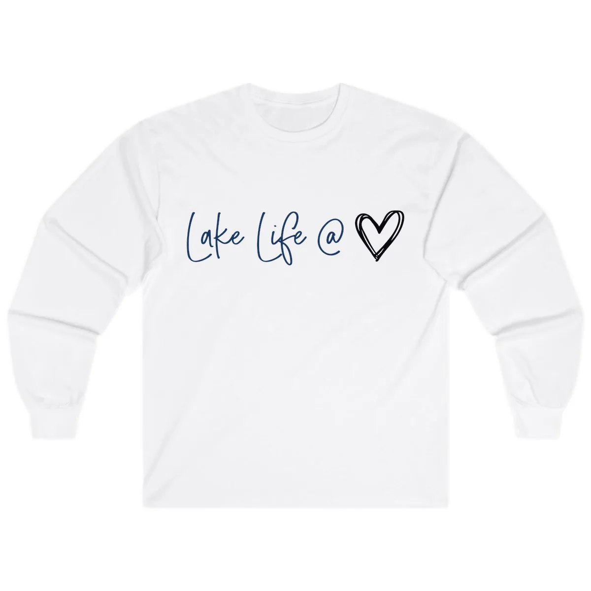 Lake Life Heart Long Sleeve in White
