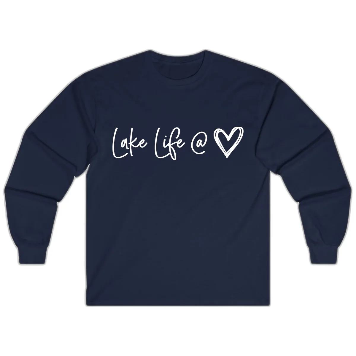 Lake Life Heart Long Sleeve in Navy