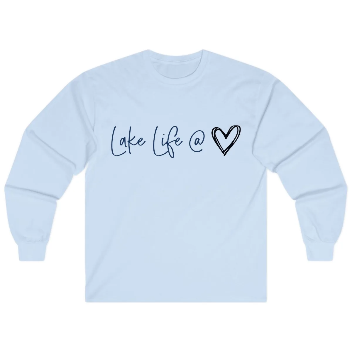 Lake Life Heart Long Sleeve in Light Blue