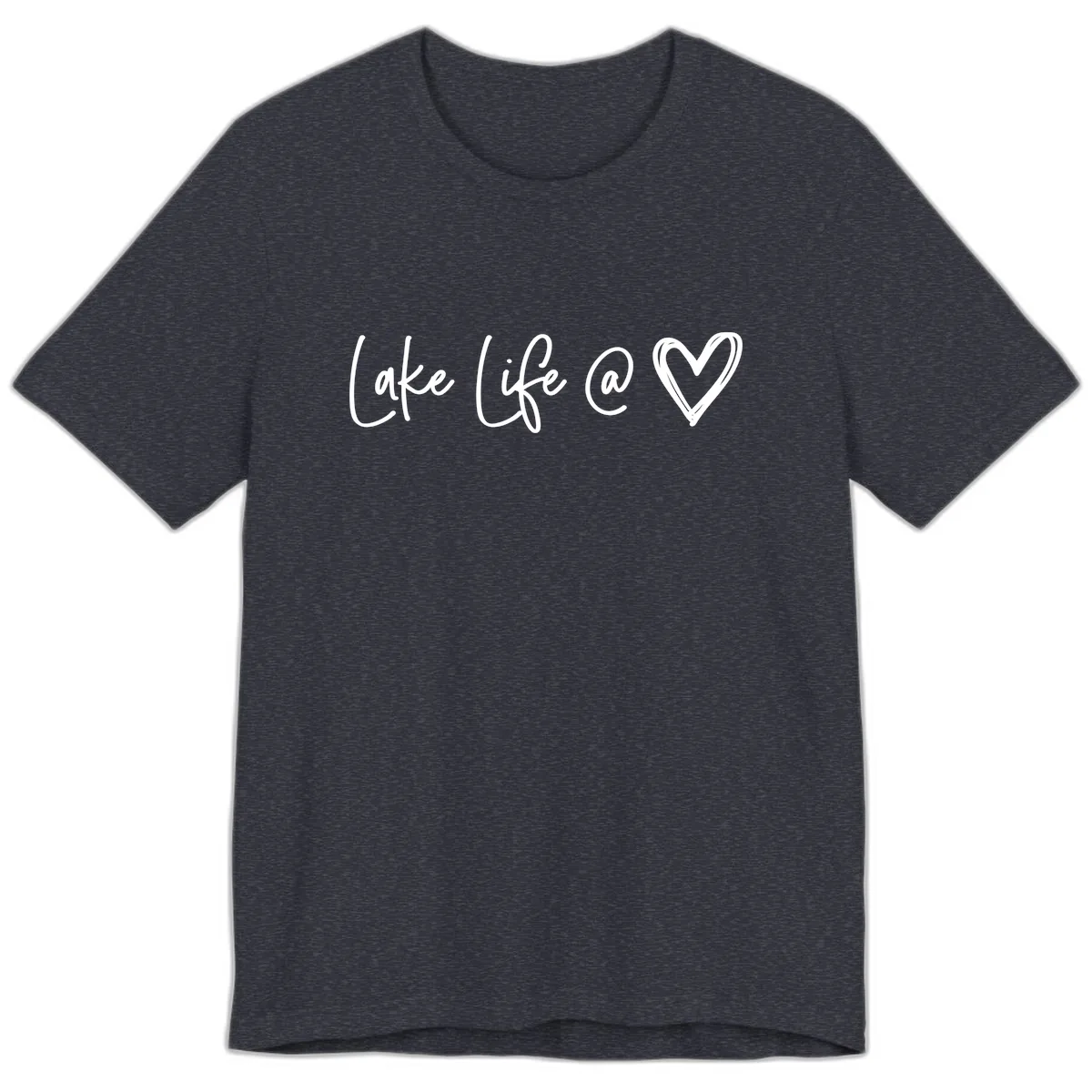 Lake Life Heart Premium T-Shirt in Heather Navy