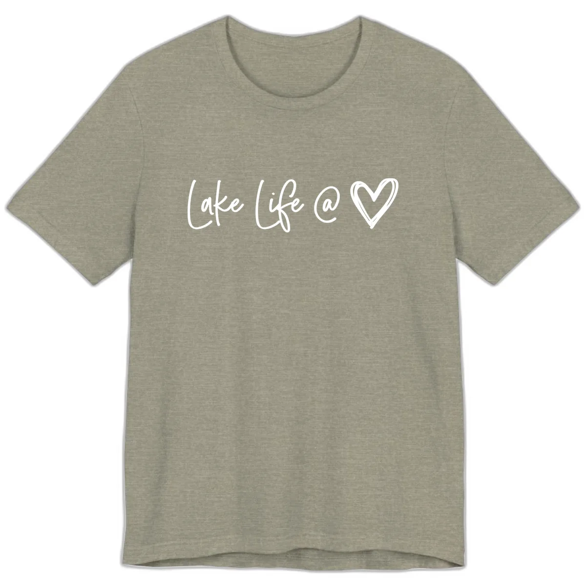 Lake Life Heart Premium T-Shirt in Heather Stone