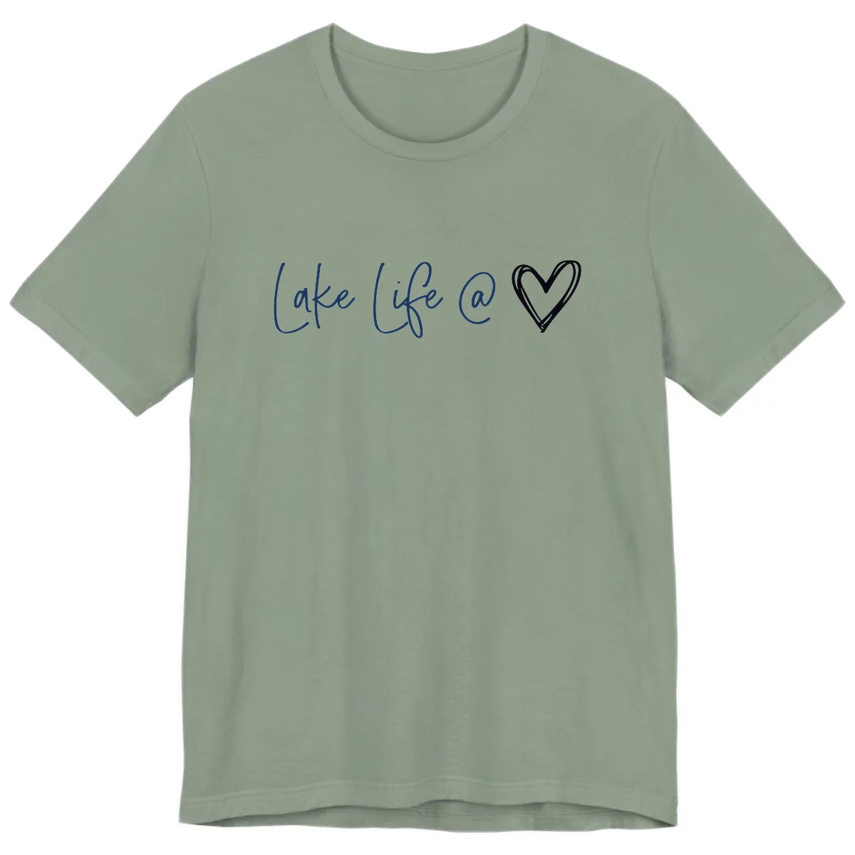 Lake Life Heart Premium T-Shirt in Sage