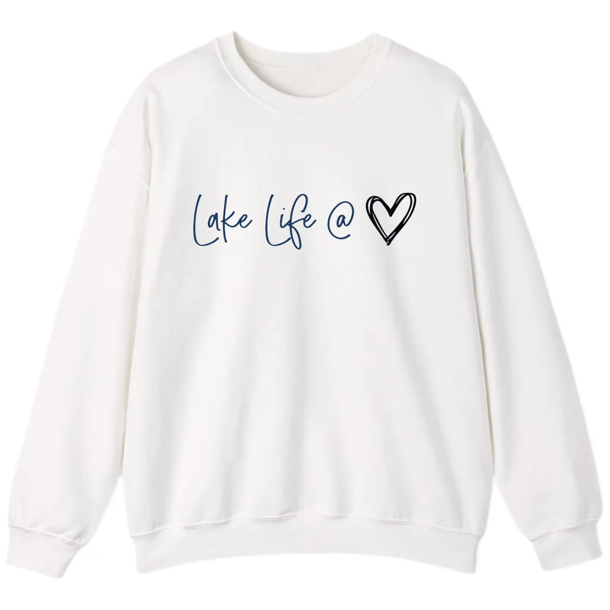 Lake Life Heart Sweatshirt in White