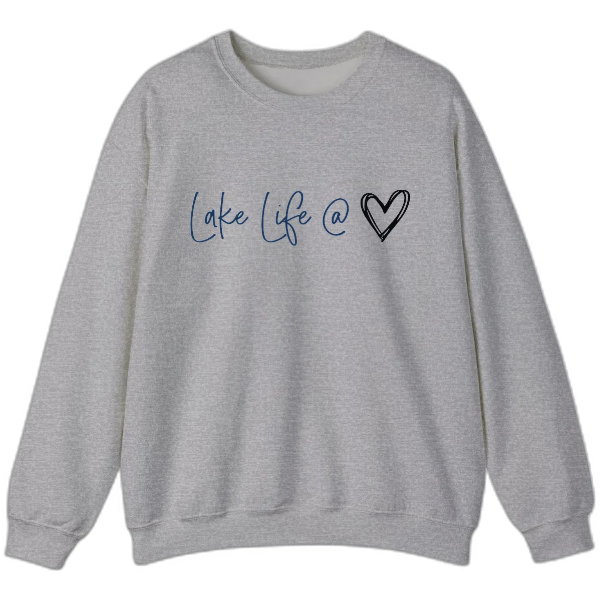 Lake Life Heart Sweatshirt in Sport Grey