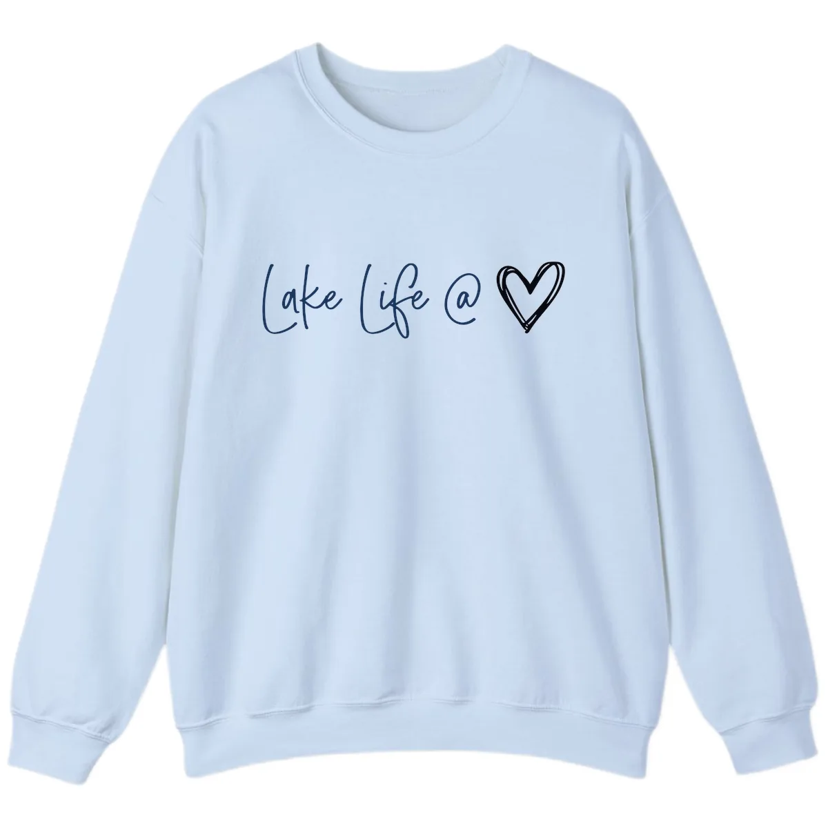 Lake Life Heart Sweatshirt in Light Blue