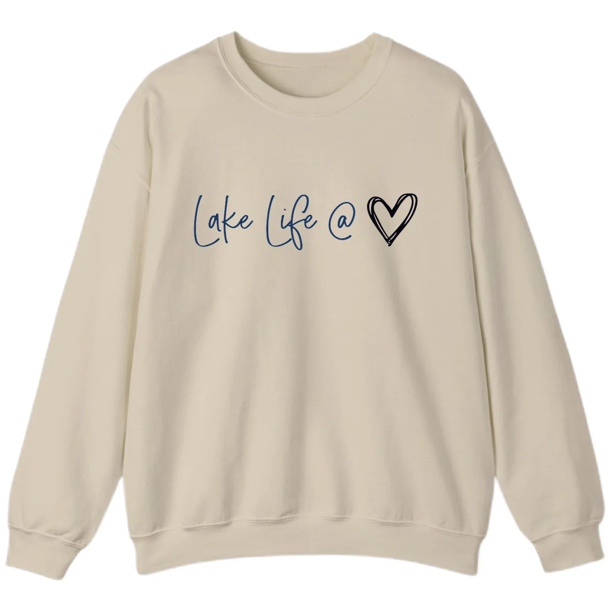 Lake Life Heart Sweatshirt in Sand
