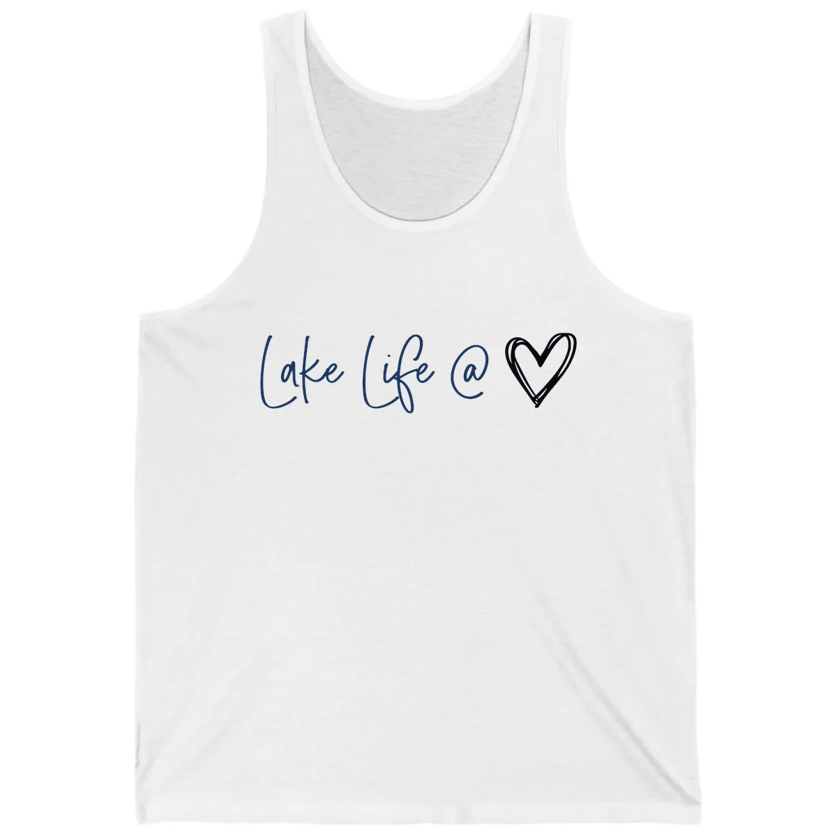 Lake Life Heart Tank in White