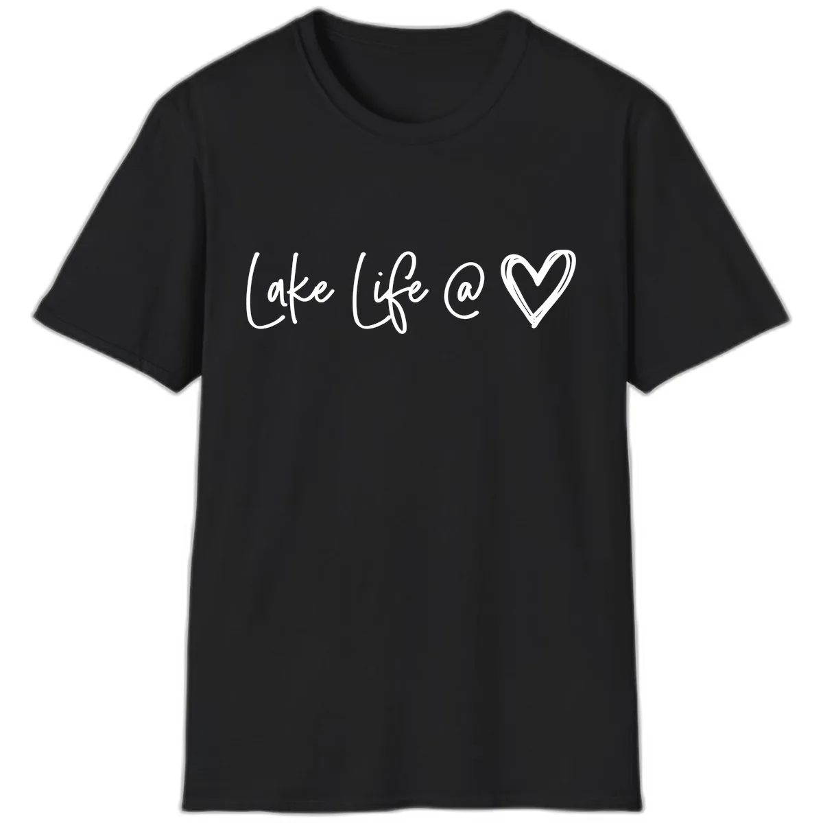 Lake Life Heart T-Shirt in Black