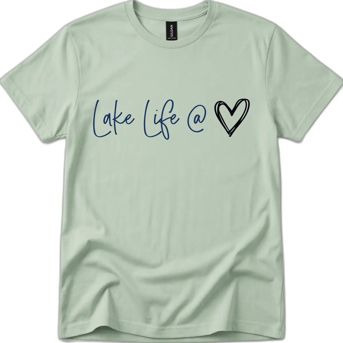 Lake Life Heart T-Shirt in Sage