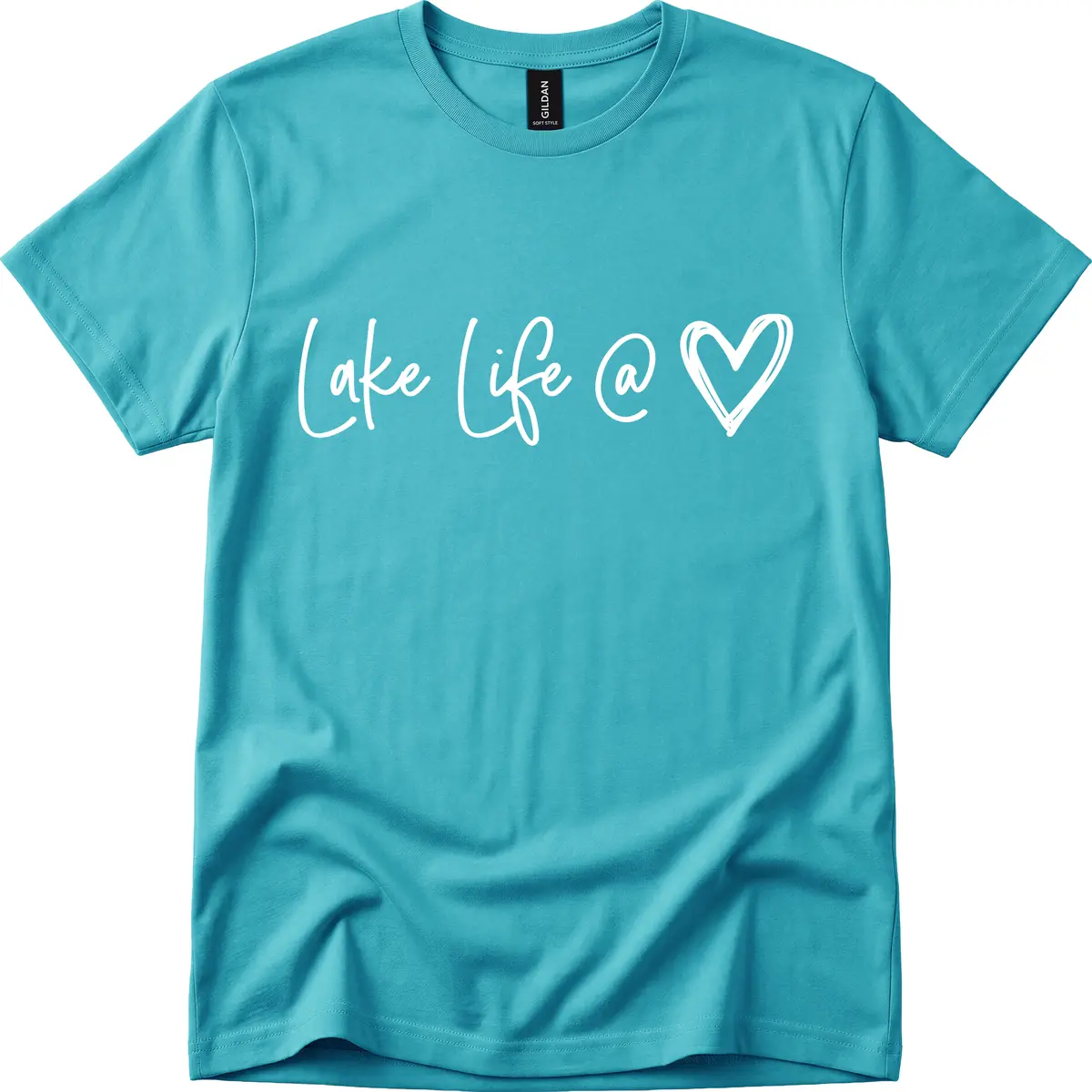 Lake Life Heart T-Shirt in Tropical Blue