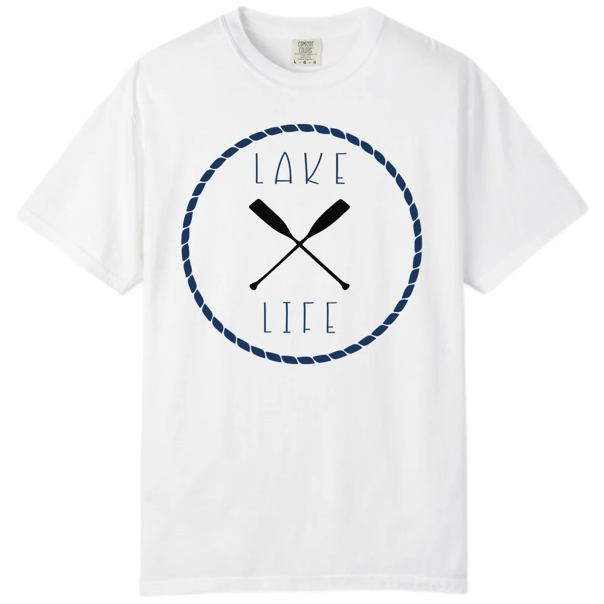 Lake Life Oar Badge Design Comfort Color in White