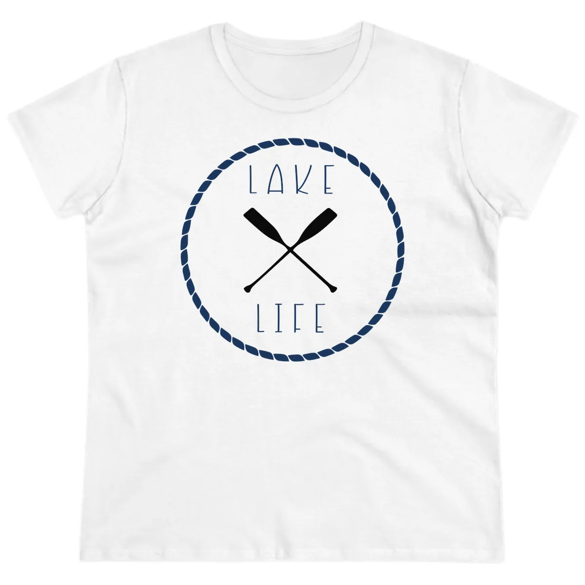 Lake Life Oar Badge Design Ladies Tee in White