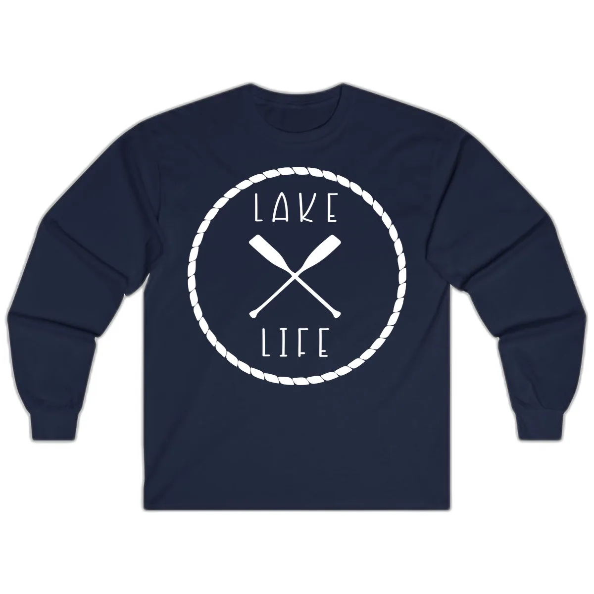 Lake Life Oar Badge Design Long Sleeve in Navy
