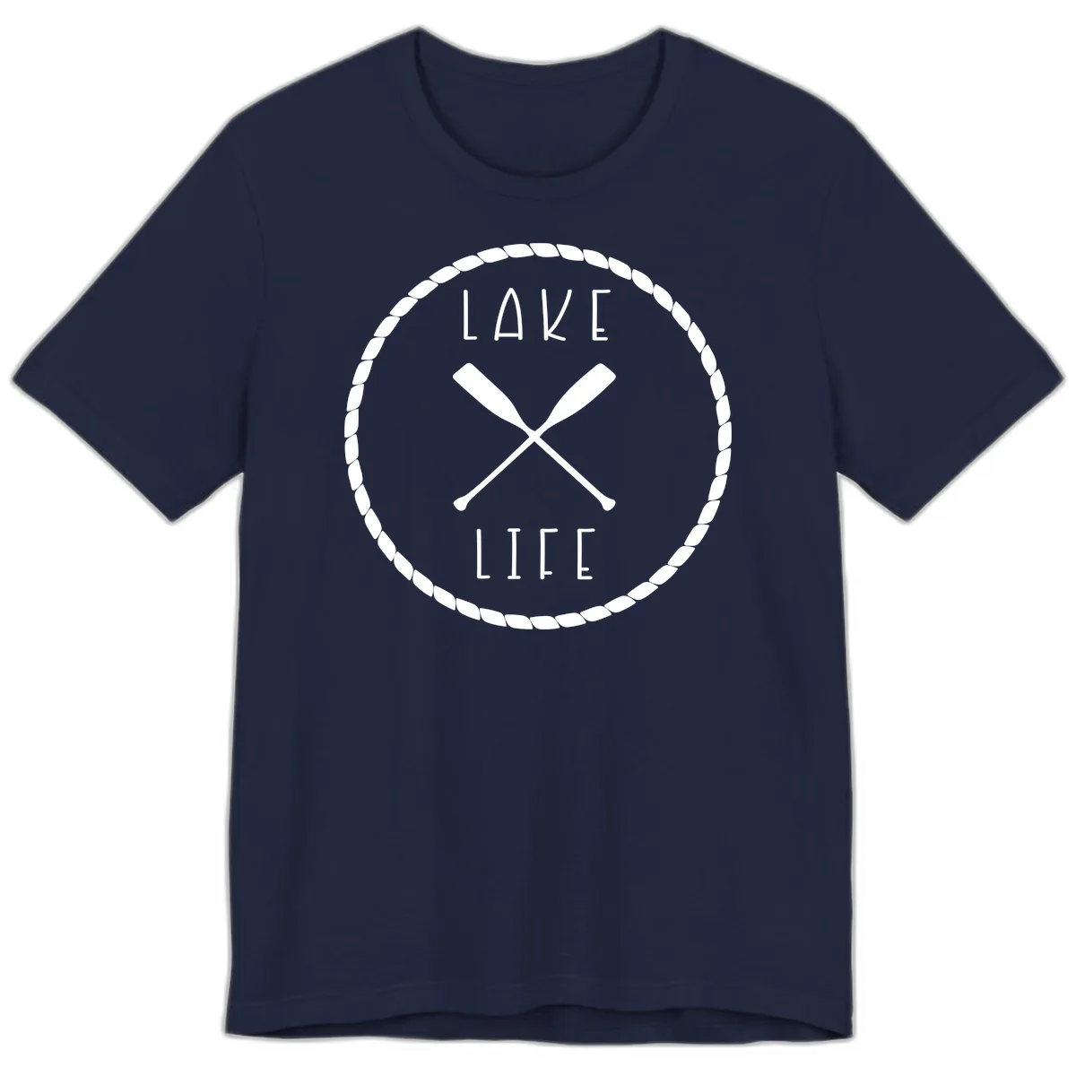 Lake Life Oar Badge Design Premium T-Shirt in Navy