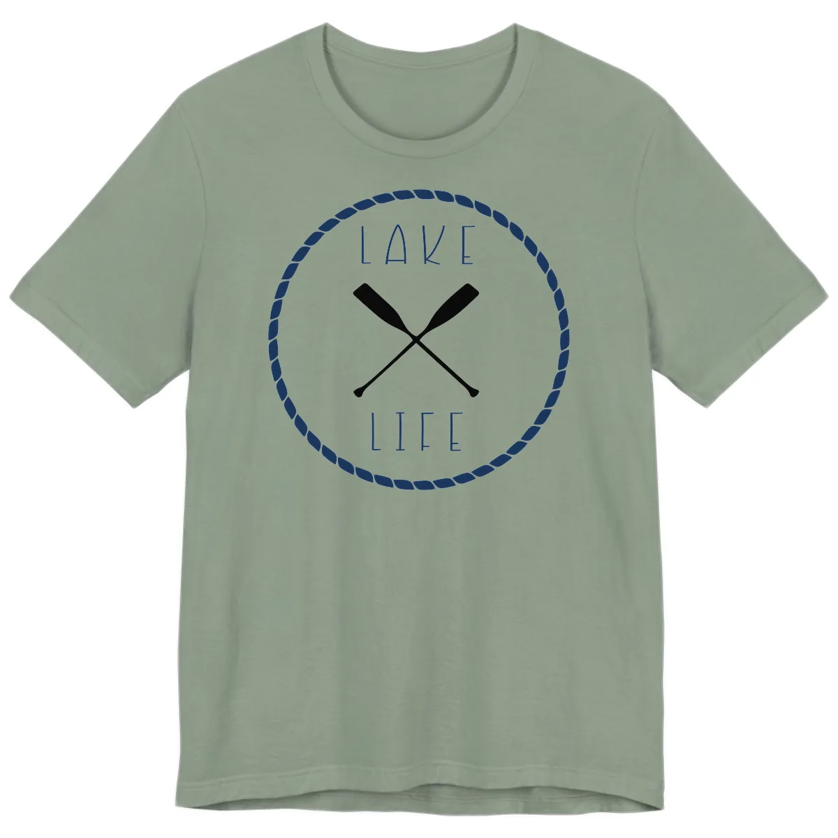 Lake Life Oar Badge Design Premium T-Shirt in Sage