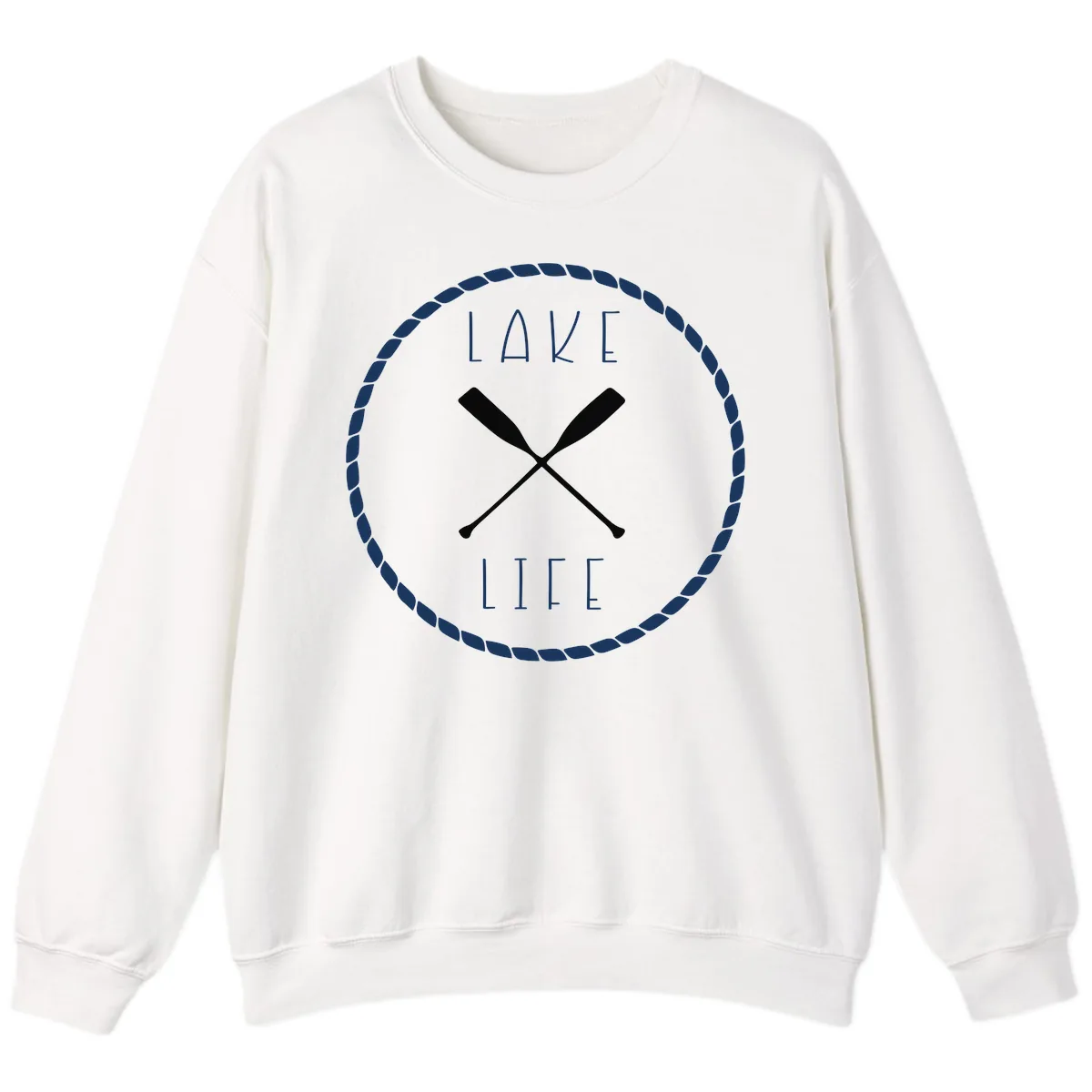 Lake Life Oar Badge Design Sweatshirt in White