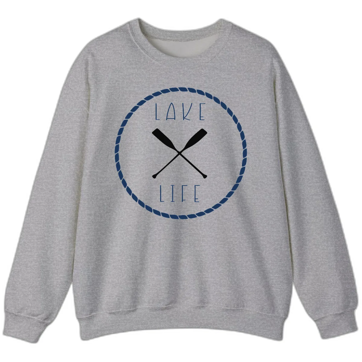 Lake Life Oar Badge Design Sweatshirt in Sport Grey