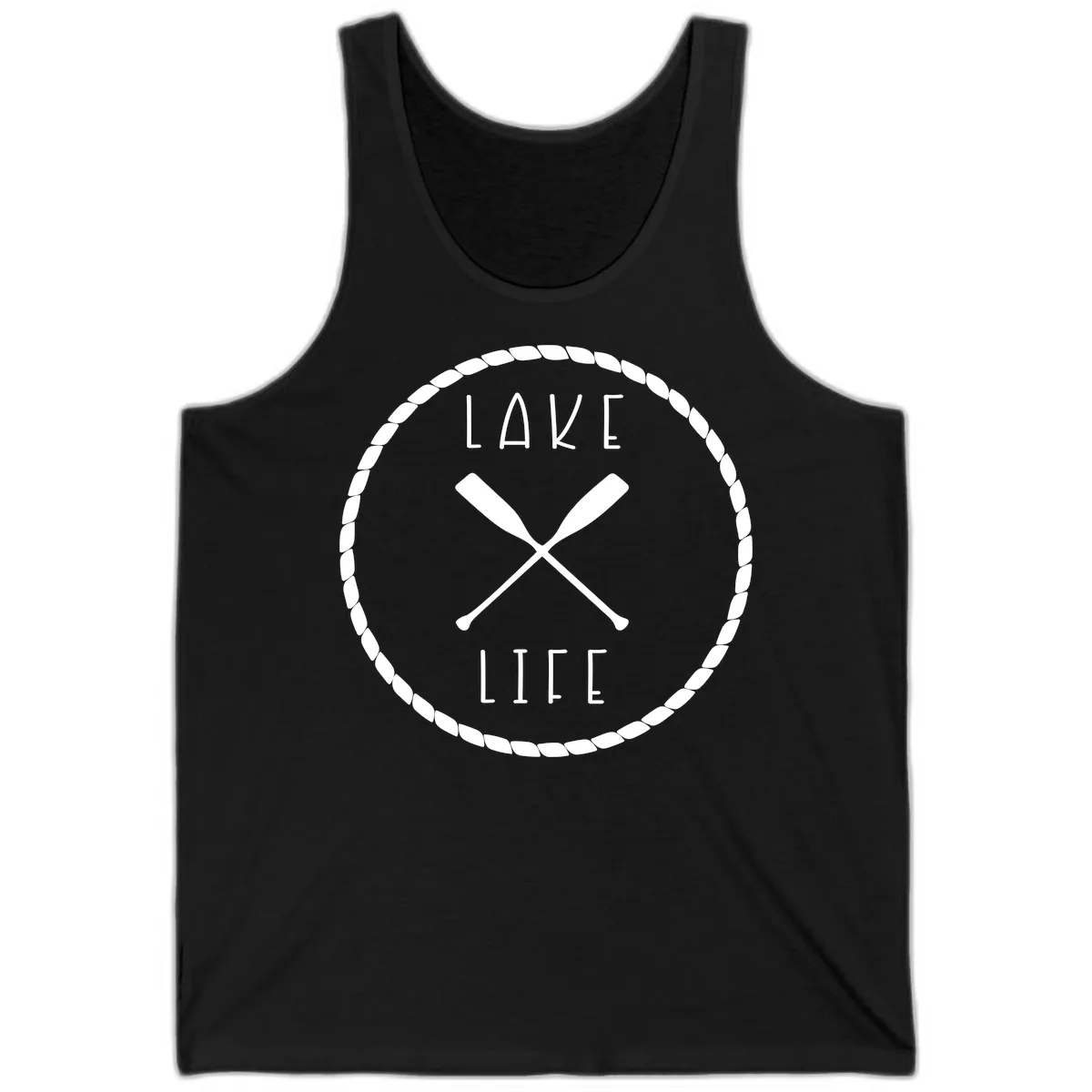Lake Life Oar Badge Design Tank in Black