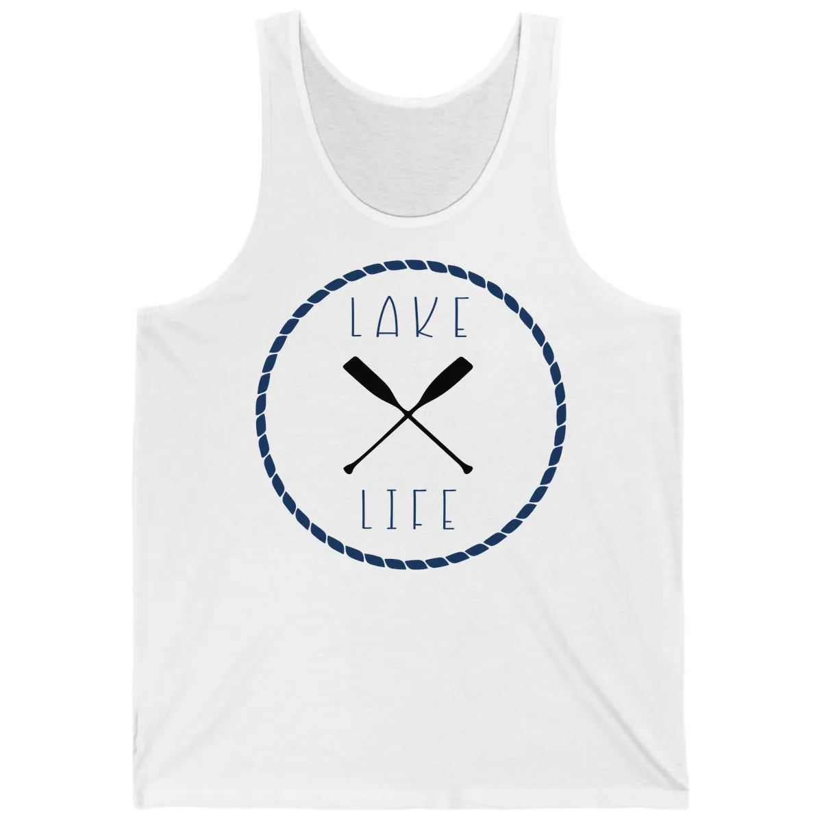 Lake Life Oar Badge Design Tank in White